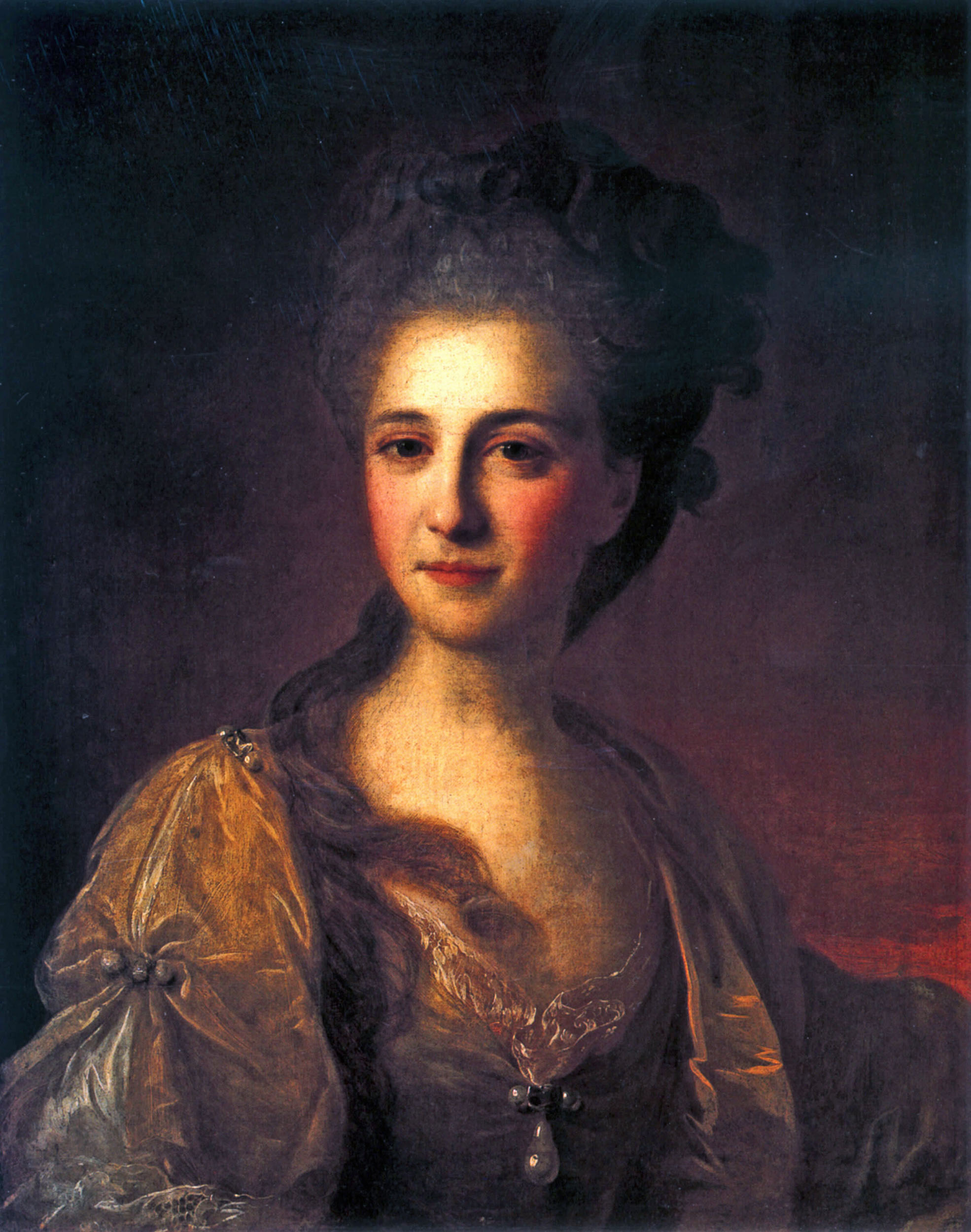 Рокотов. Портрет неизвестной в желтом платье (из семьи Струговщиковых?). 1770-е