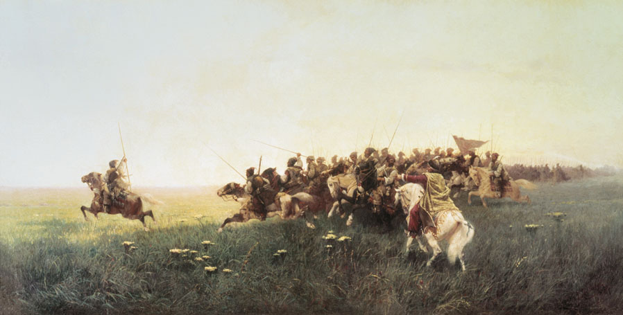 Рубо. Атака запорожцев в степи. 1881