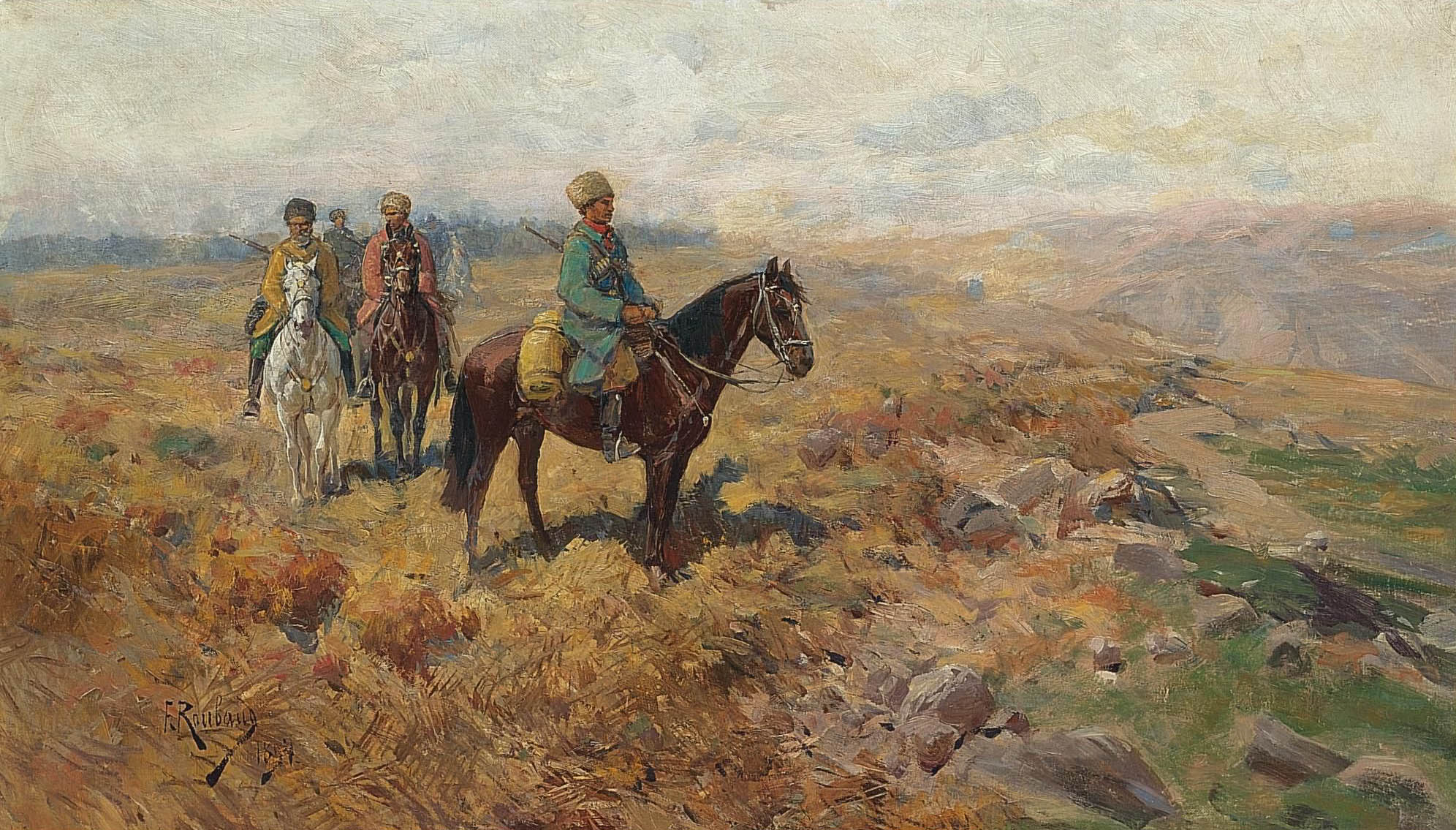 Рубо. Всадники в горах. 1894