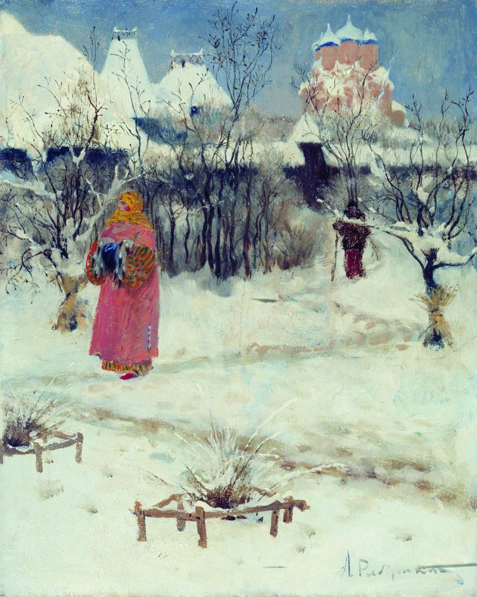 Рябушкин. Прогулка боярышни. 1893