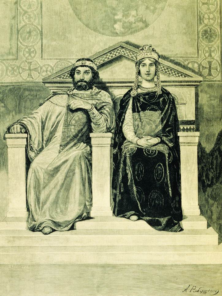 Рябушкин. Владимир Красное Солнышко и его жена Апраксия Королевична. 1895