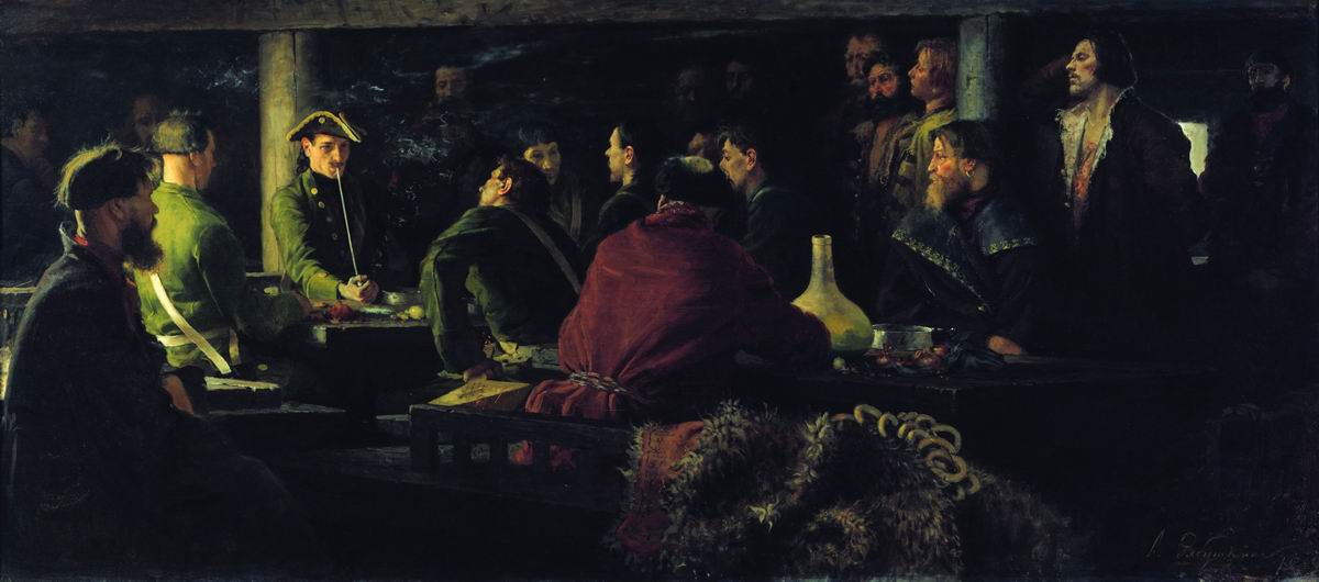 Рябушкин. Потешные Петра I в кружале. 1892