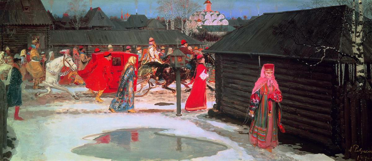 Рябушкин. Свадебный поезд в Москве (XVII столетие). 1901