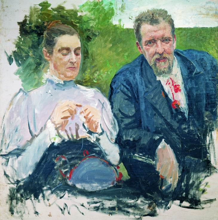 Рябушкин. Портрет И.Ф,Тюменева с женой. 1890-е