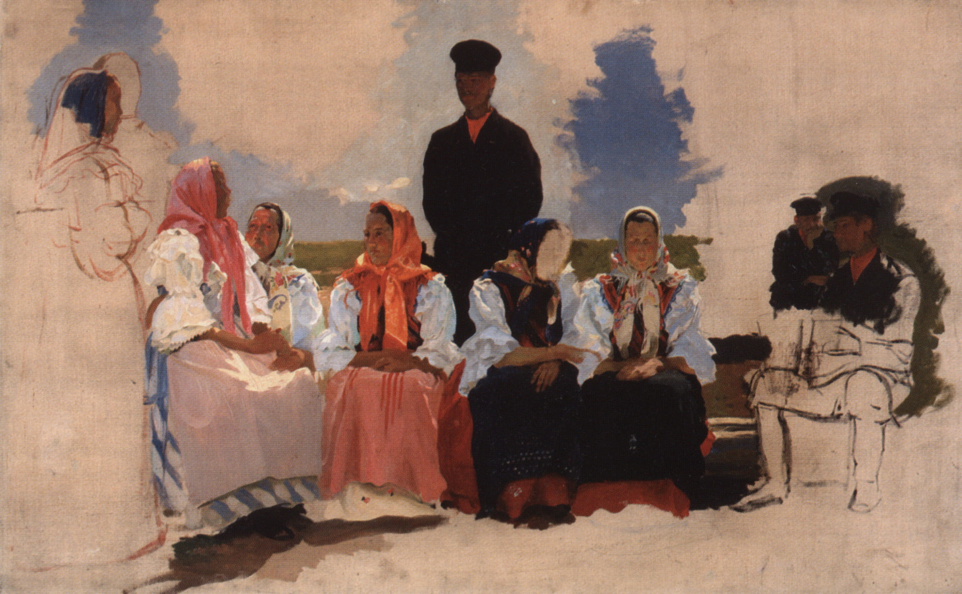 Рябушкин. Воскресенье в деревне. 1892
