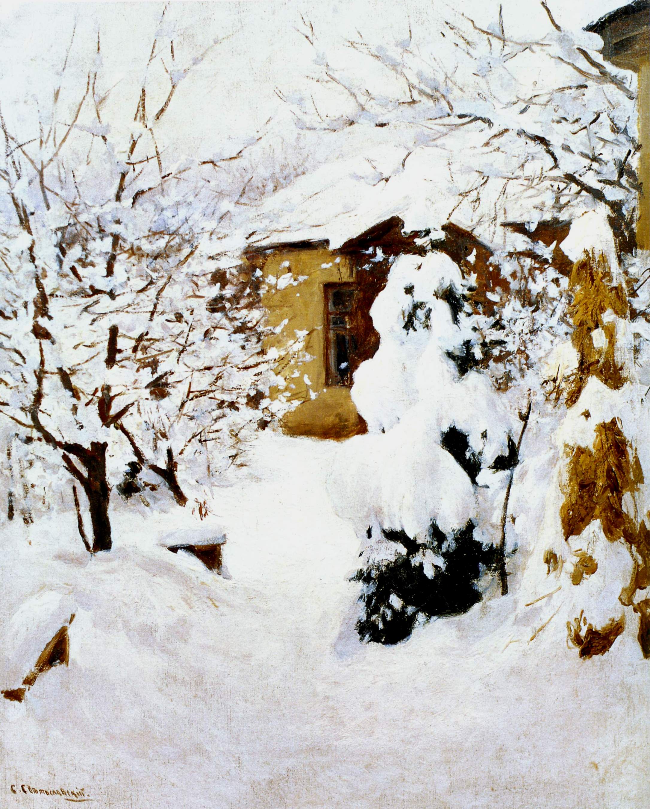 Светославский. Зимний пейзаж. Усадьба художника . 1900-е