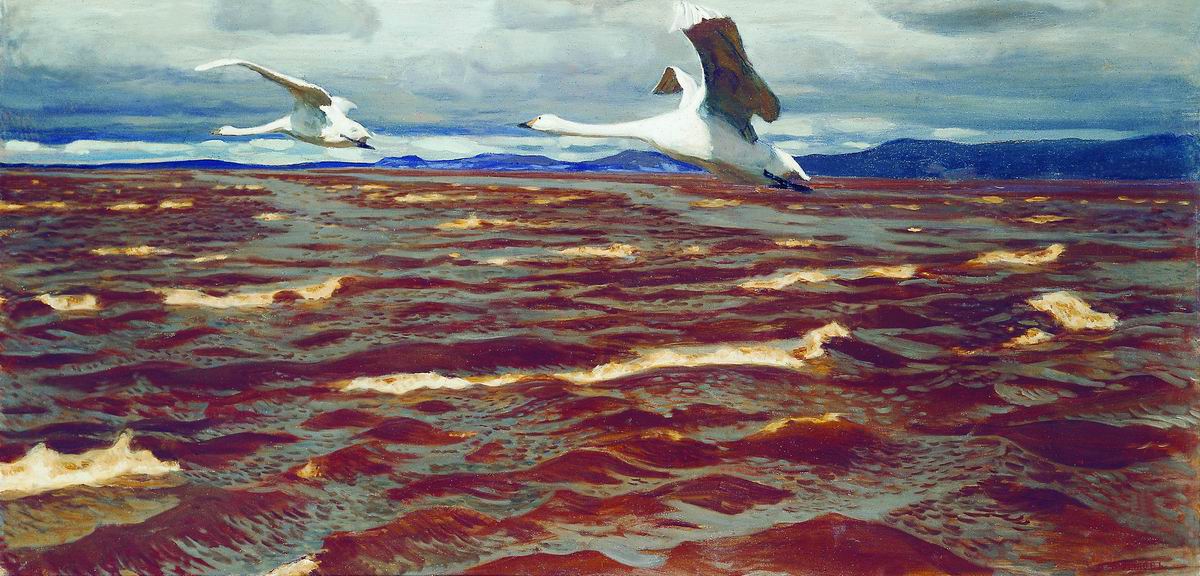 Рылов. Лебеди над Камой. 1920