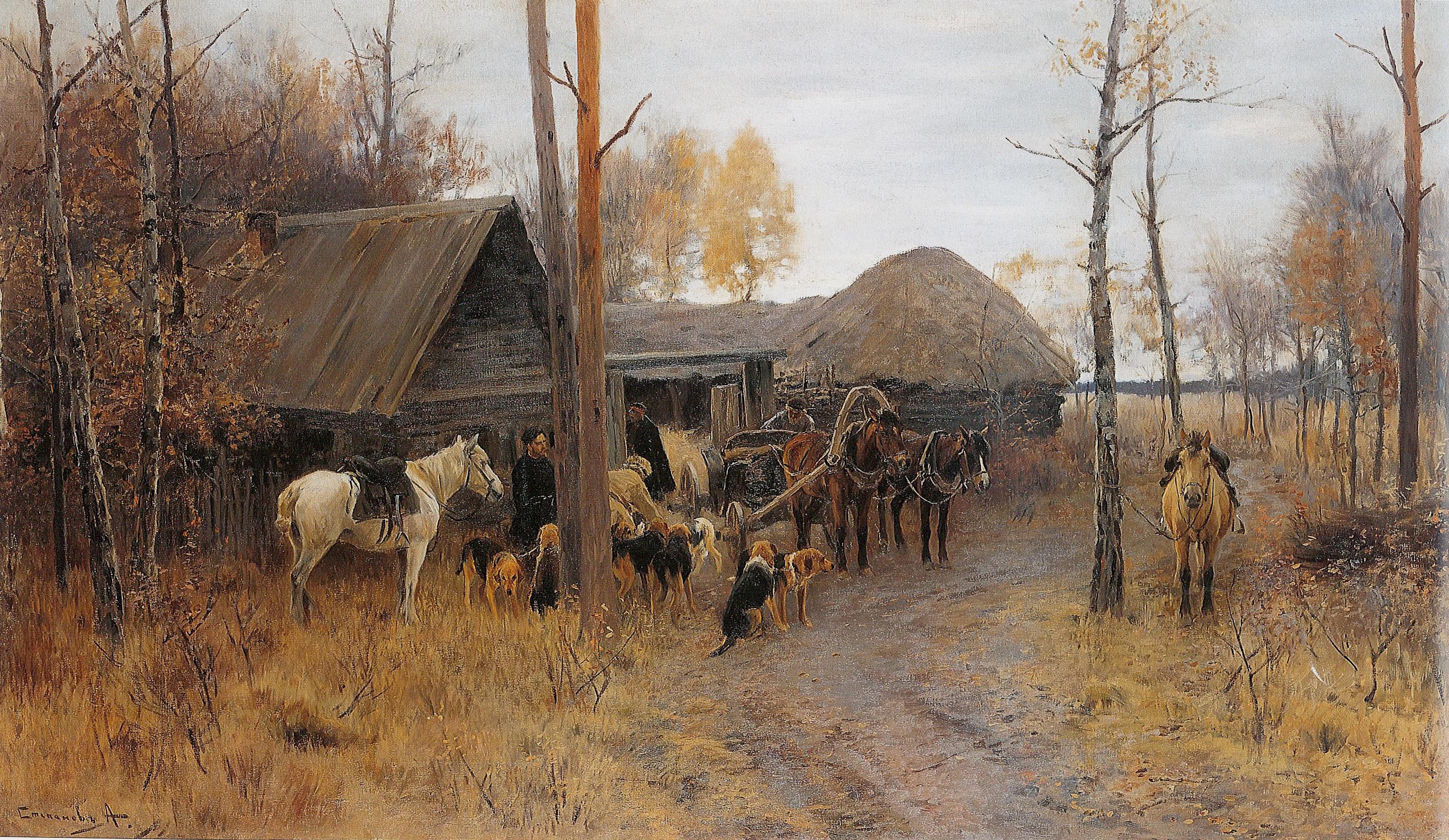 Степанов А.С.. У лесной сторожки . 1899