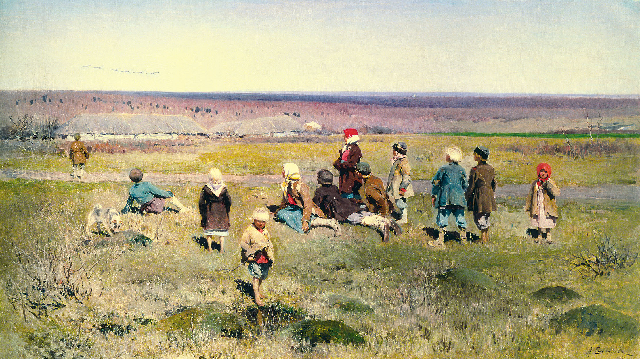 Степанов А.С.. Журавли летят. 1891