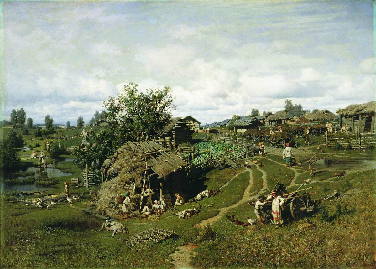 Суходольский П.. Полдень в деревне (Деревня Желны Калужской губернии Масальского уезда). 1864