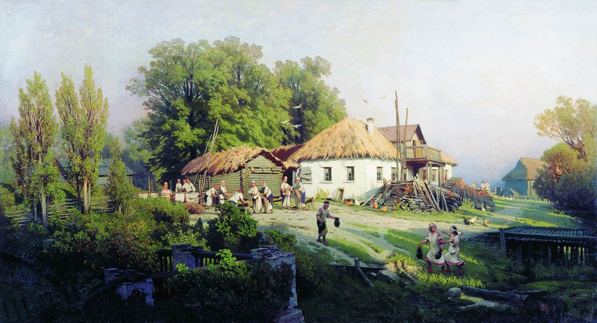 Суходольский П.. В деревне. 1882