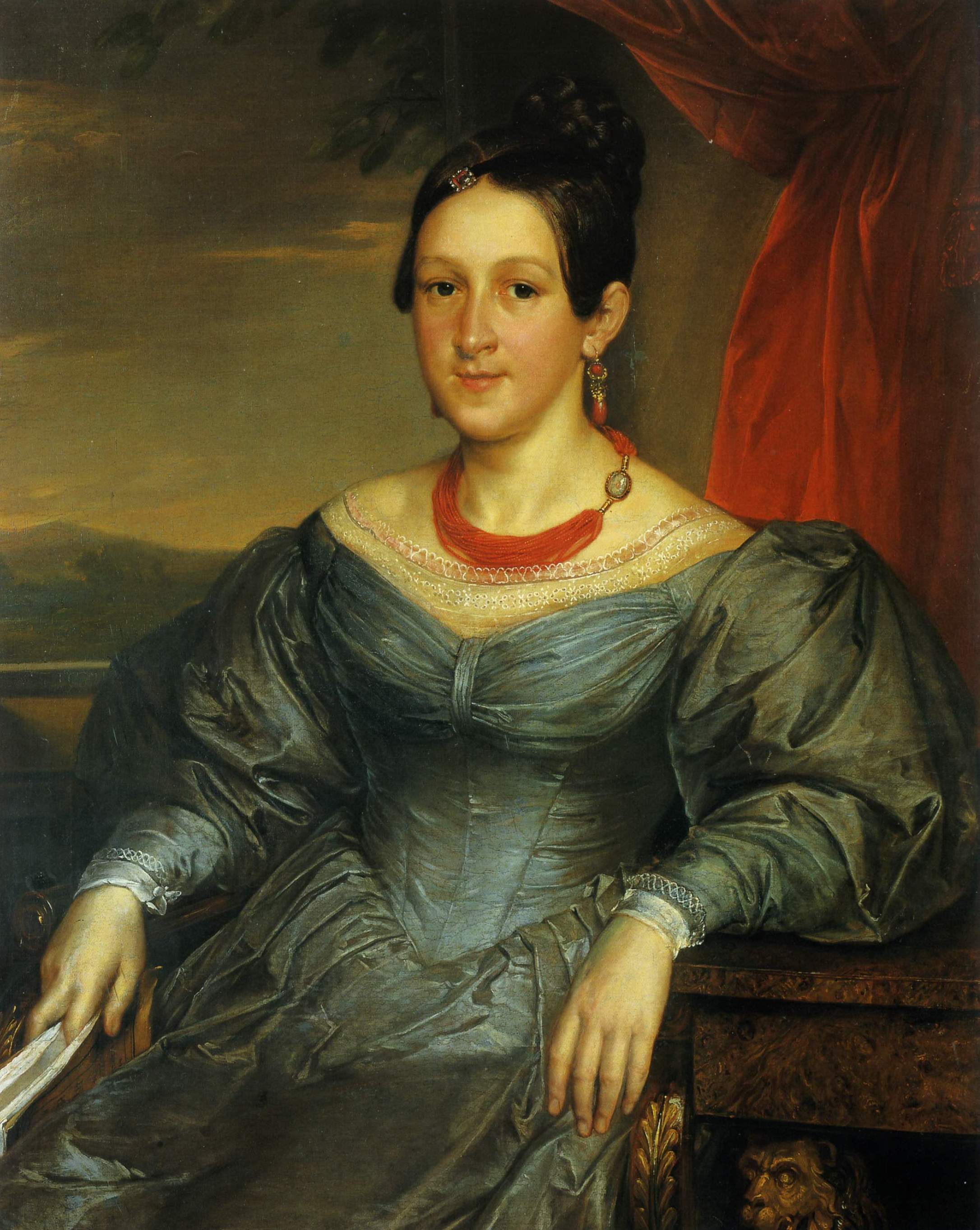 Тропинин. Портрет неизвестной с книгой . 1837