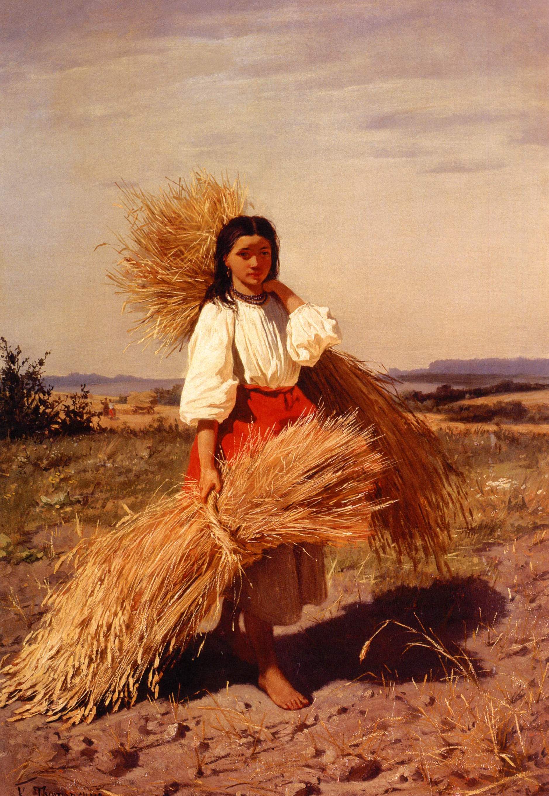 Трутовский. Девушка со снопами. 1860-е - 1880-е