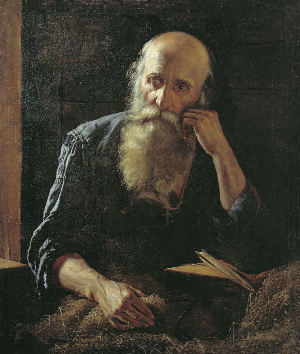 Фелицин. Рыбак, плетущий сеть. 1854