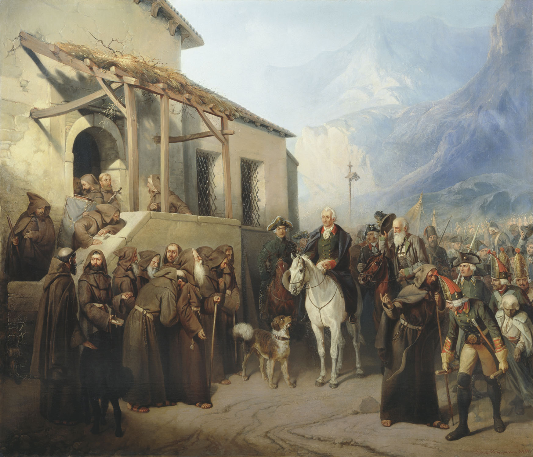 Шарлемань. Фельдмаршал А.В.Суворов на вершине Сен-Готарда 13 сентября 1799 года. 1855