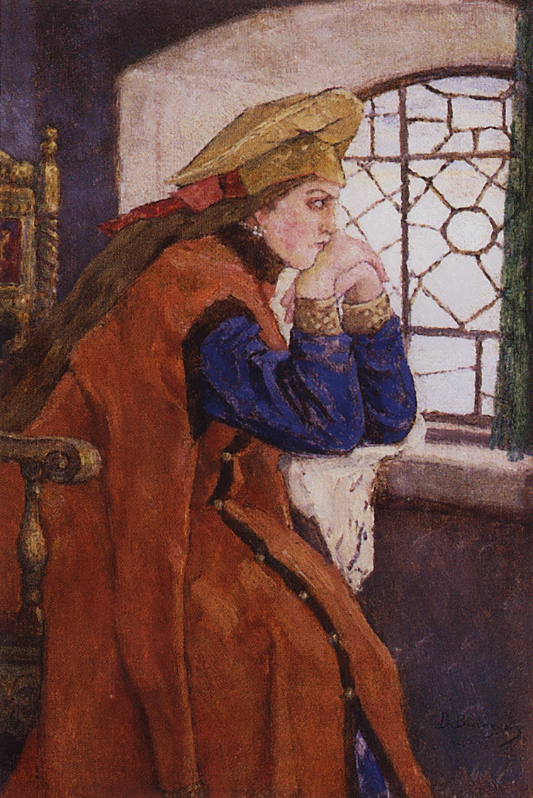 Васнецов В.. Царевна у окна (Царевна Несмеяна). 1920