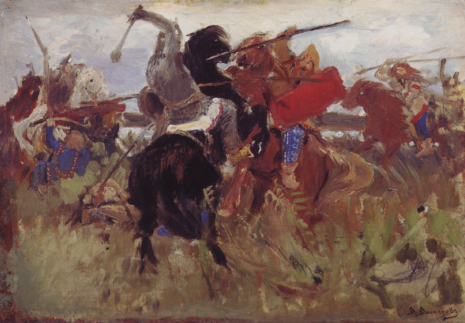 Васнецов В.. Битва скифов со славянами. Конец 1870-х