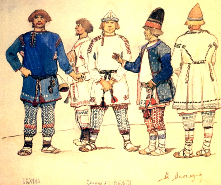 Васнецов В.. Брусила и берендеи ребята. 1885