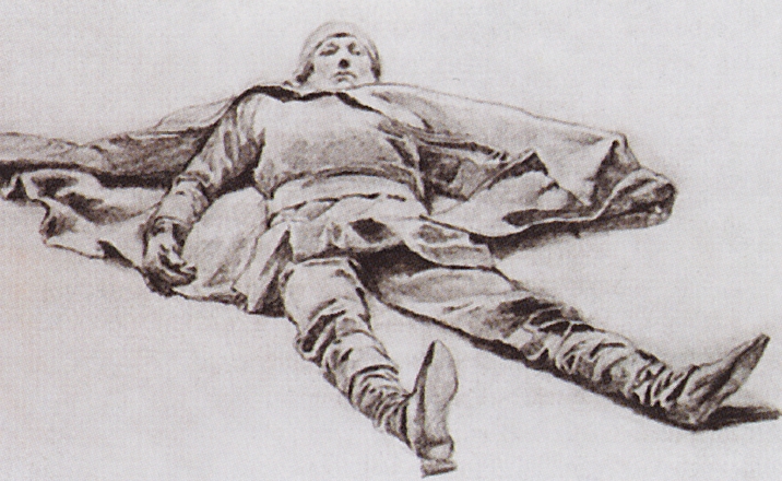 Васнецов В.. Павший рыцарь. 1879-1880
