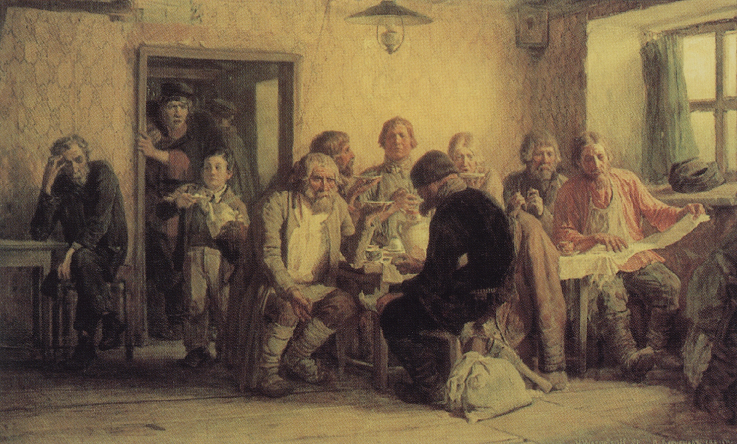 Васнецов В.. Чаепитие в трактире (В харчевне). 1874