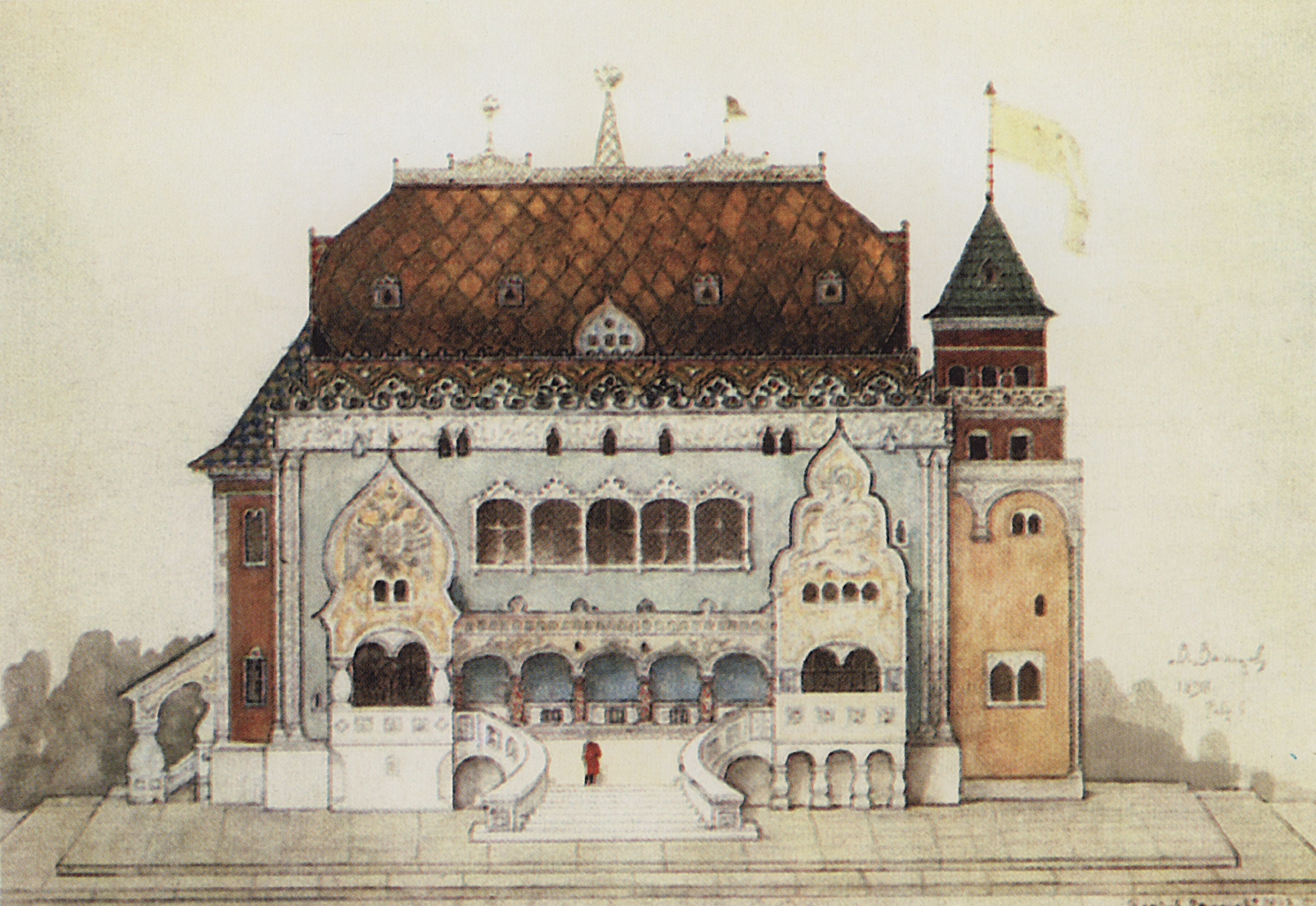 Васнецов В.. Проект русского павильона на Парижской выставке. 1898