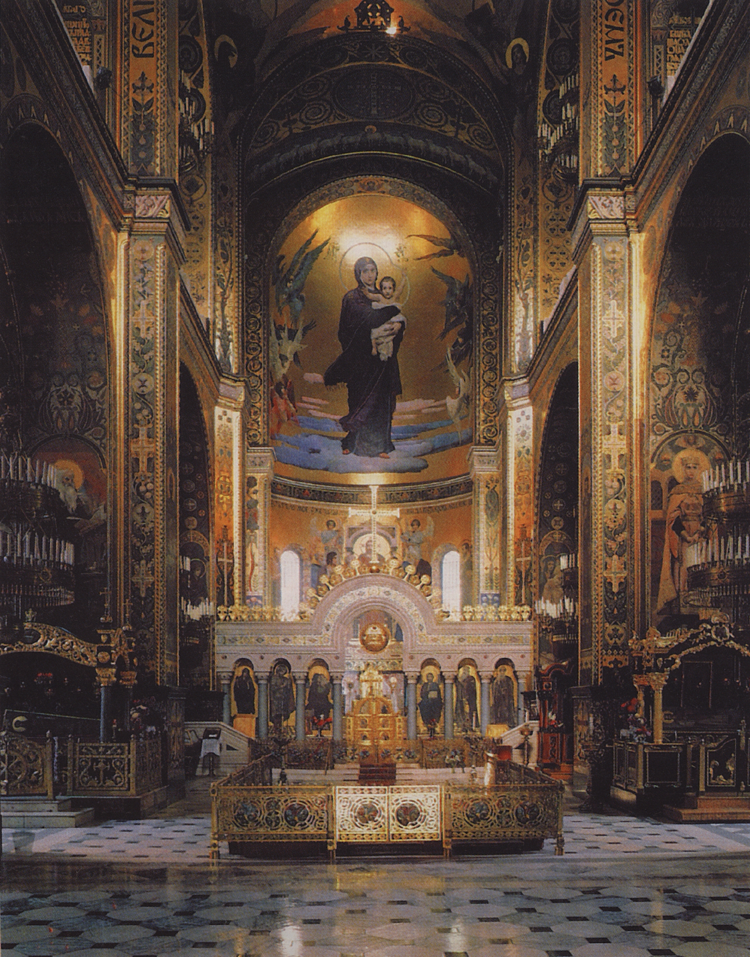 Васнецов В.. Вид на алтарь. Интерьер Владимирского собора в Киеве