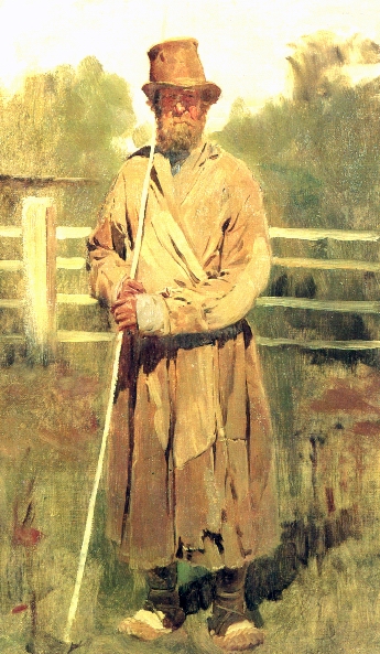 Васнецов В.. Крестьянин с шестом. 1877