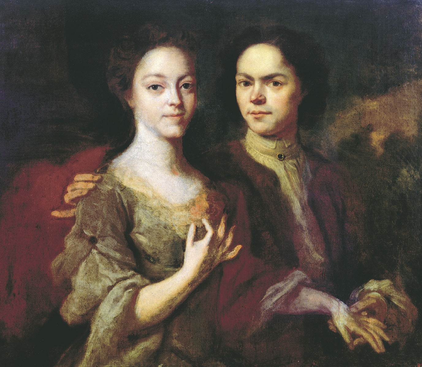 Матвеев А.М.. Автопортрет с женой Ириной Степановной. 1729 (?)
