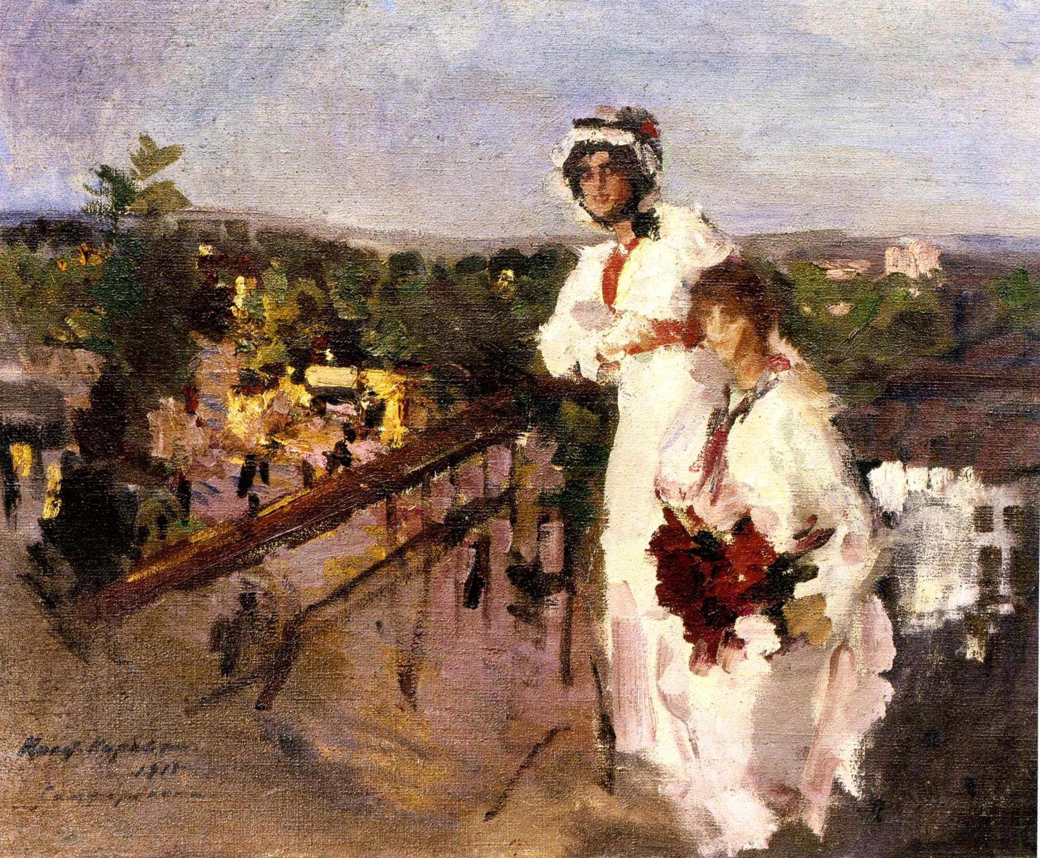 Коровин К.. На балконе. Вечер в Симферополе. 1915