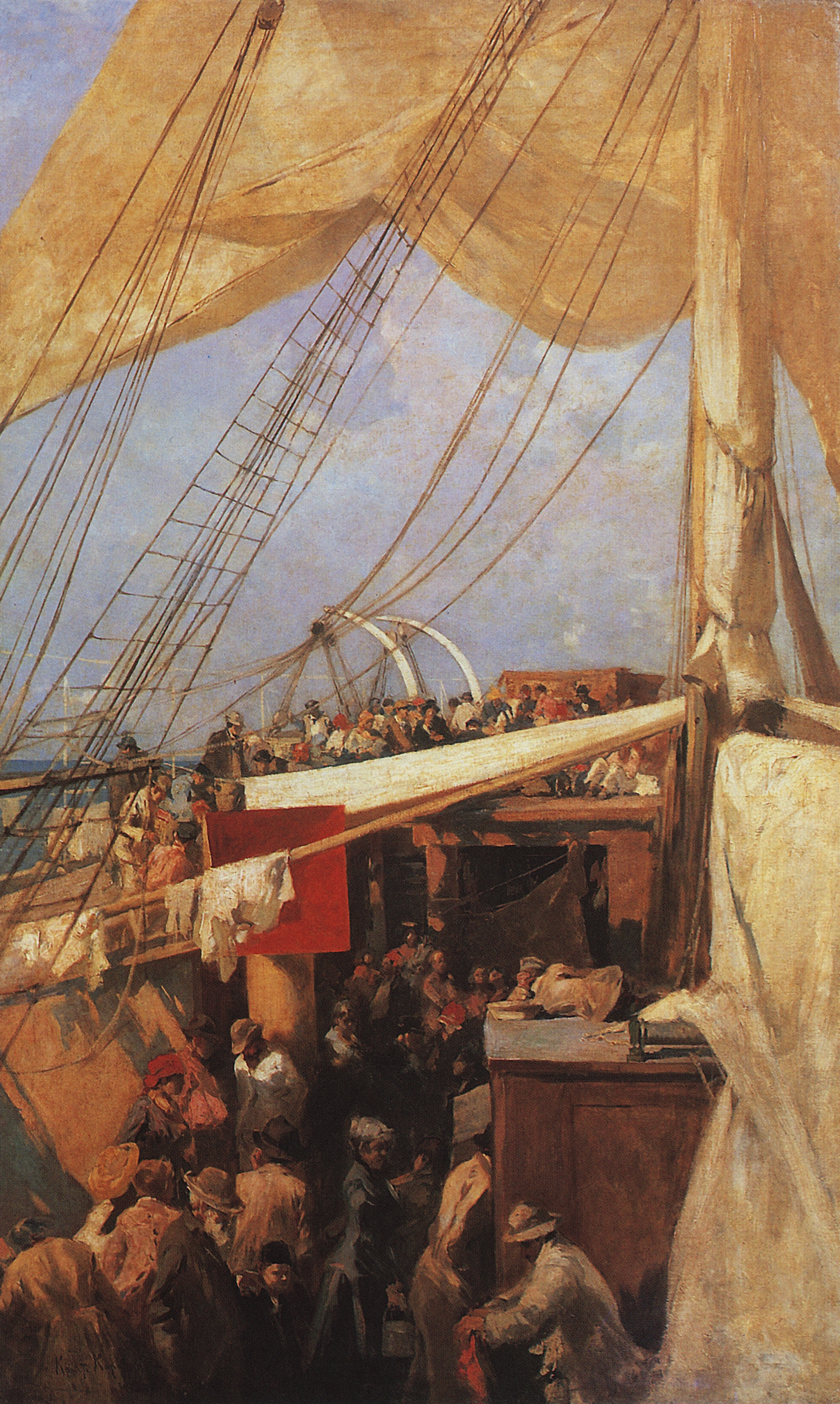 Коровин К.. На палубе парохода. 1880-е