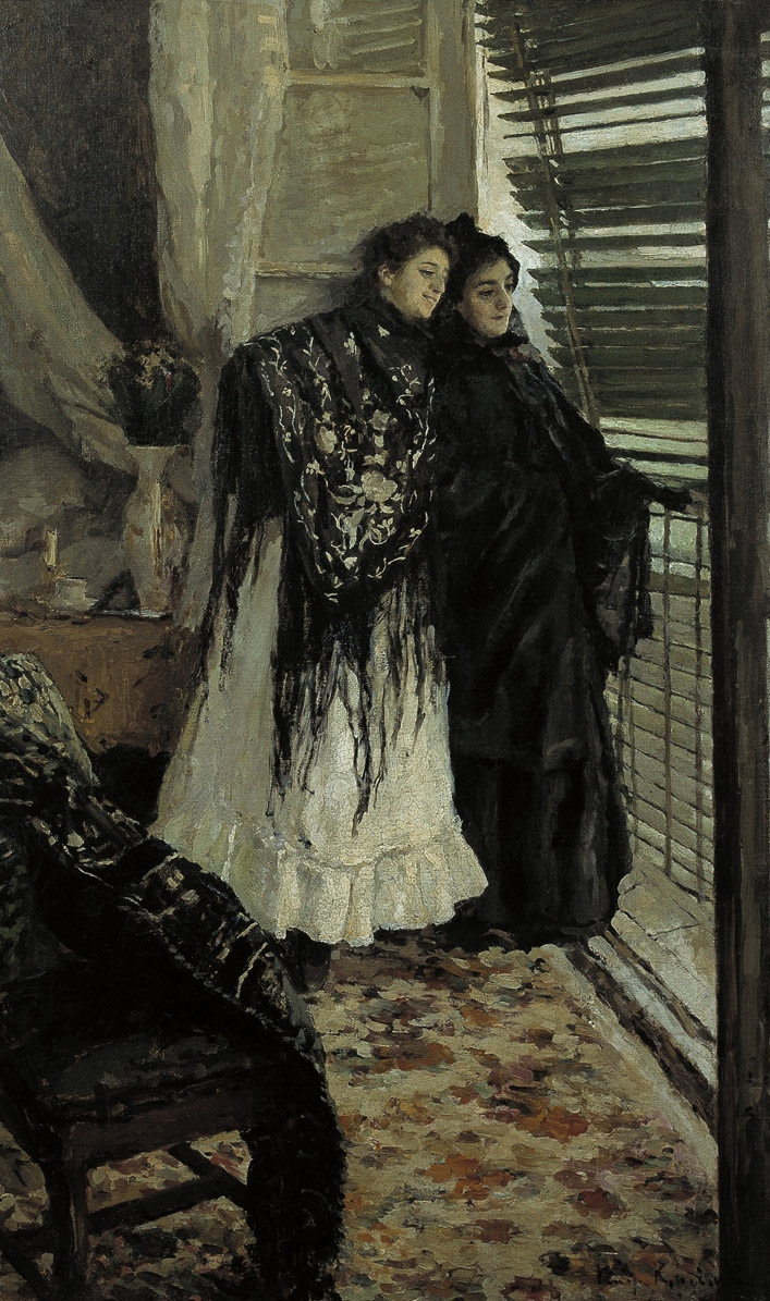 Коровин К.. У балкона. Испанки Леонора и Ампара. 1888-1889