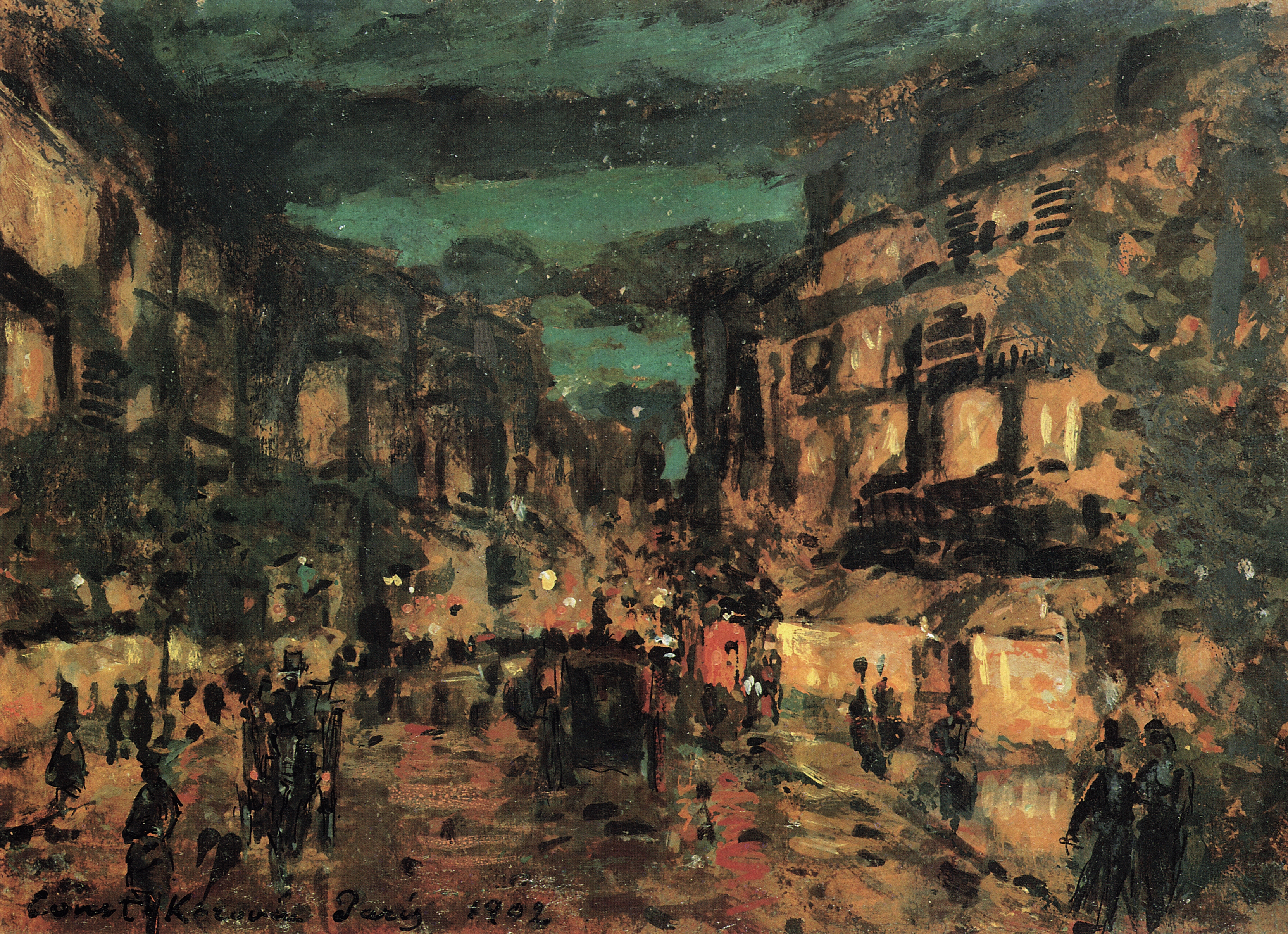 Коровин К.. Ночная улица. Париж. 1902