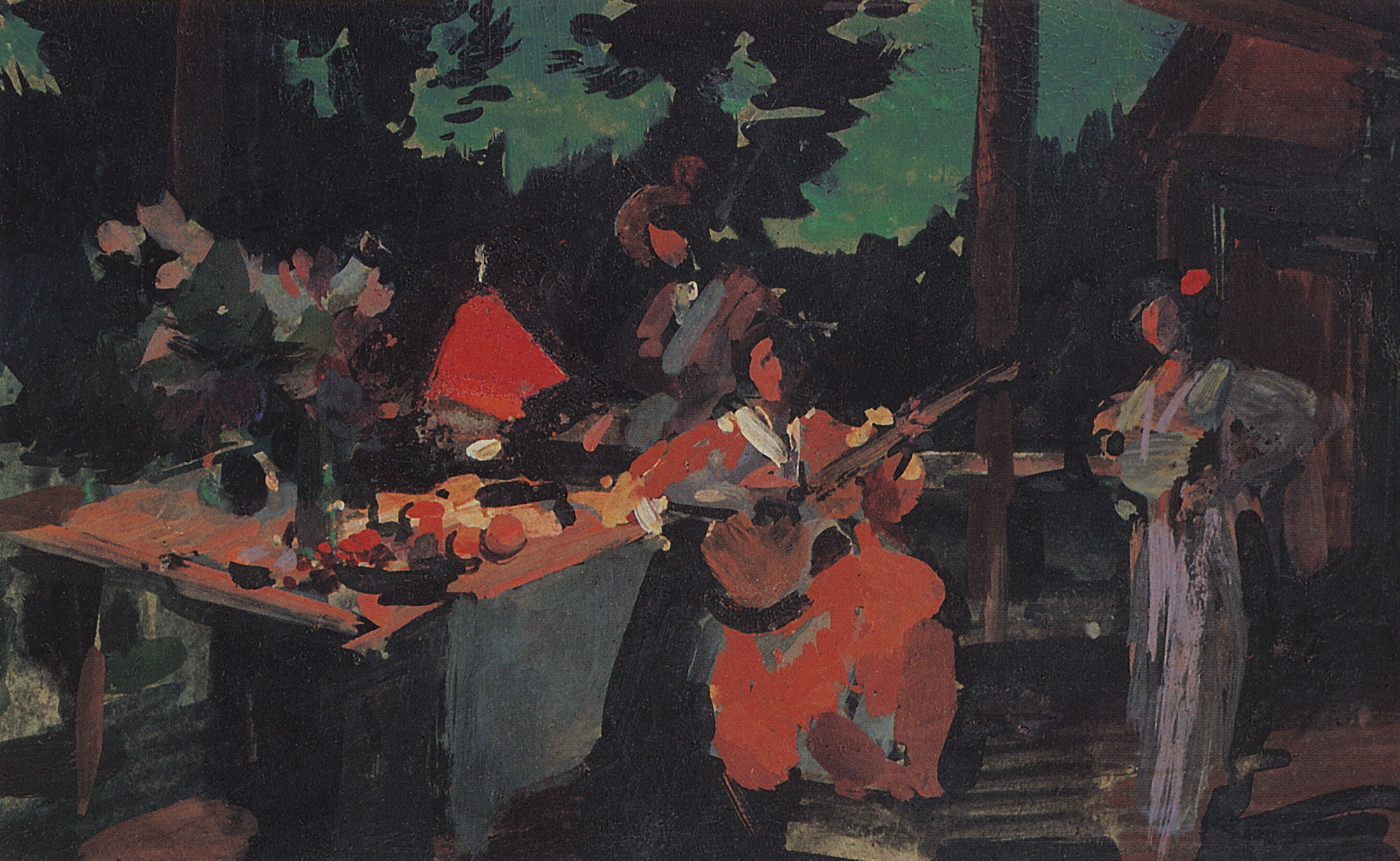 Коровин К.. Терраса. Вечер на даче. 1901