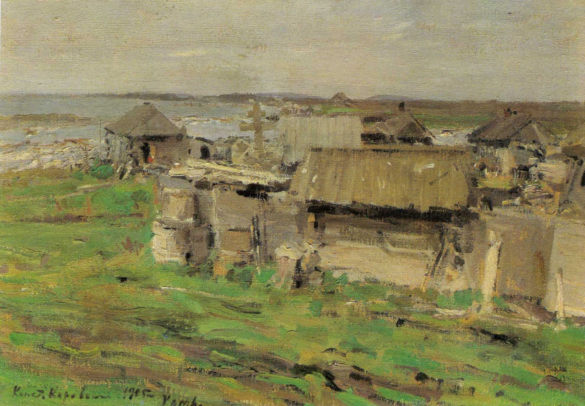 Коровин К.. Вид поселка. Кемь. 1905
