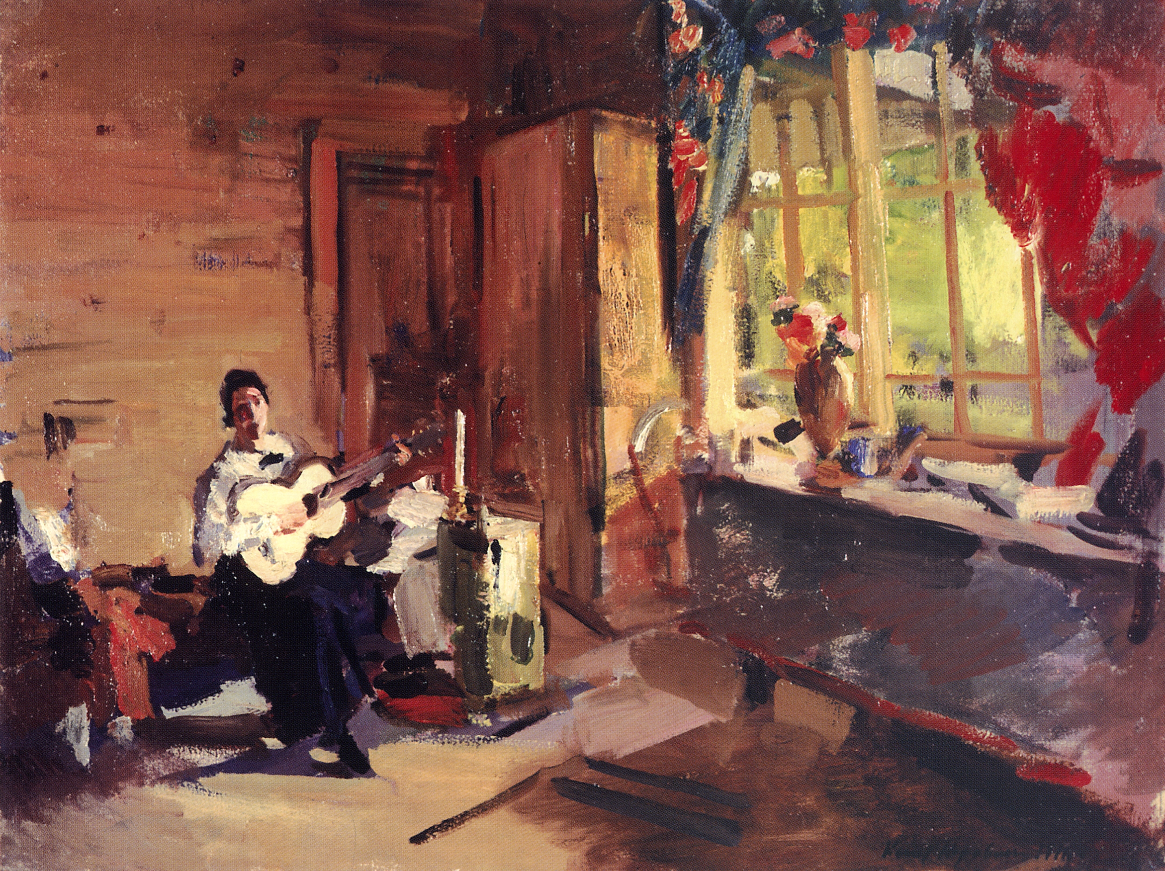 Коровин К.. Девушка с гитарой. 1916