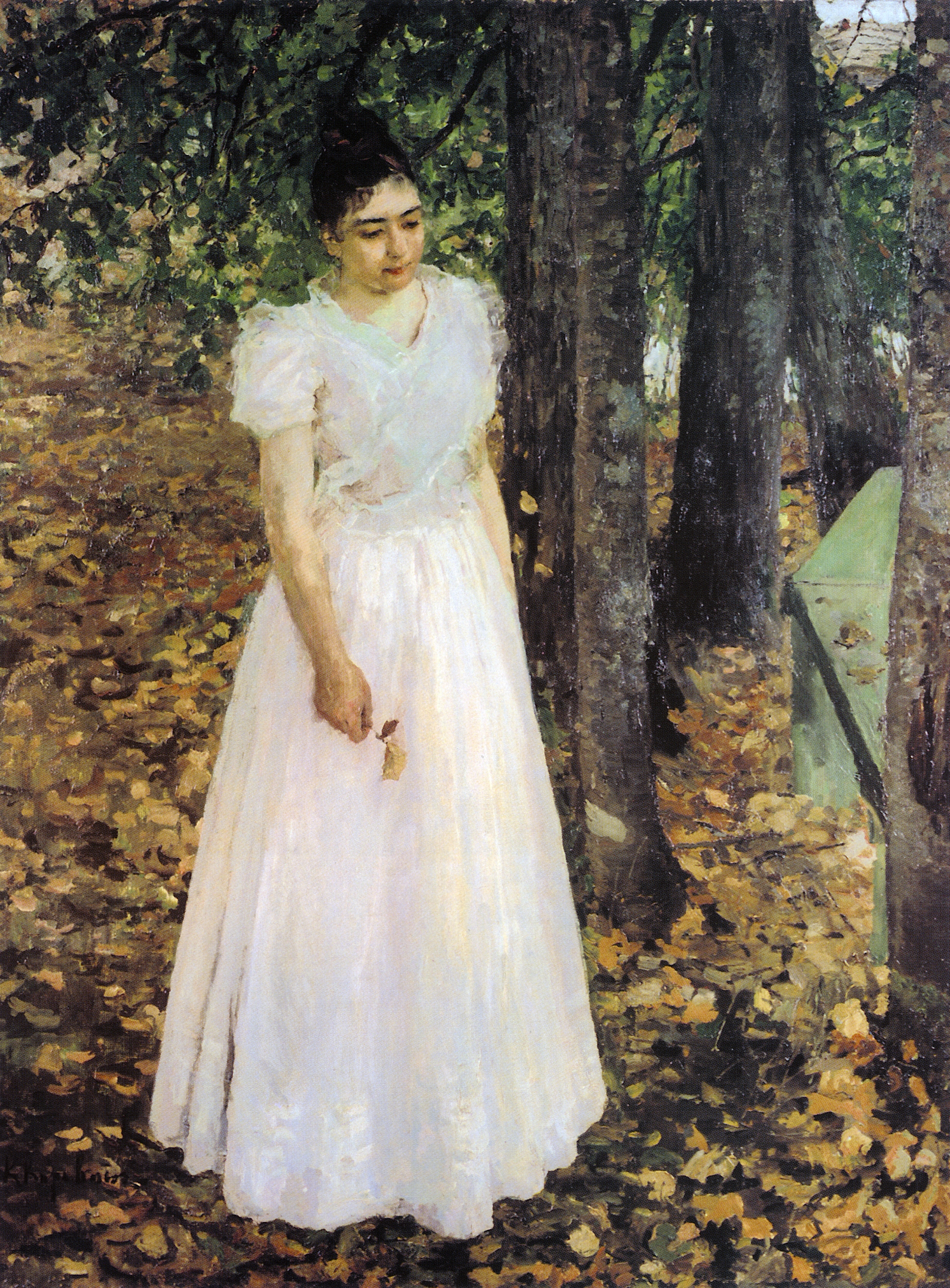 Коровин К.. Осенью (Девушка в саду). 1891