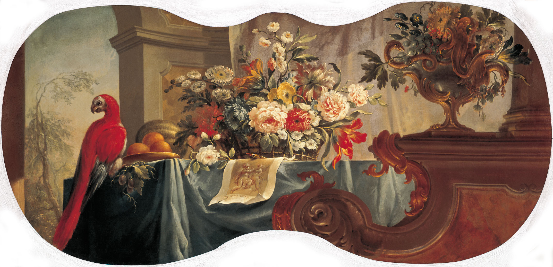 Бельский А.. Цветы, фрукты, попугай. 1754