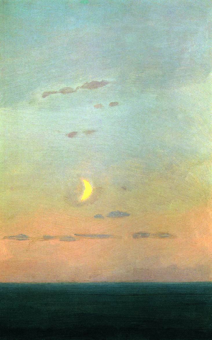 Куинджи. Лунный серп на фоне заката. 1898-1908