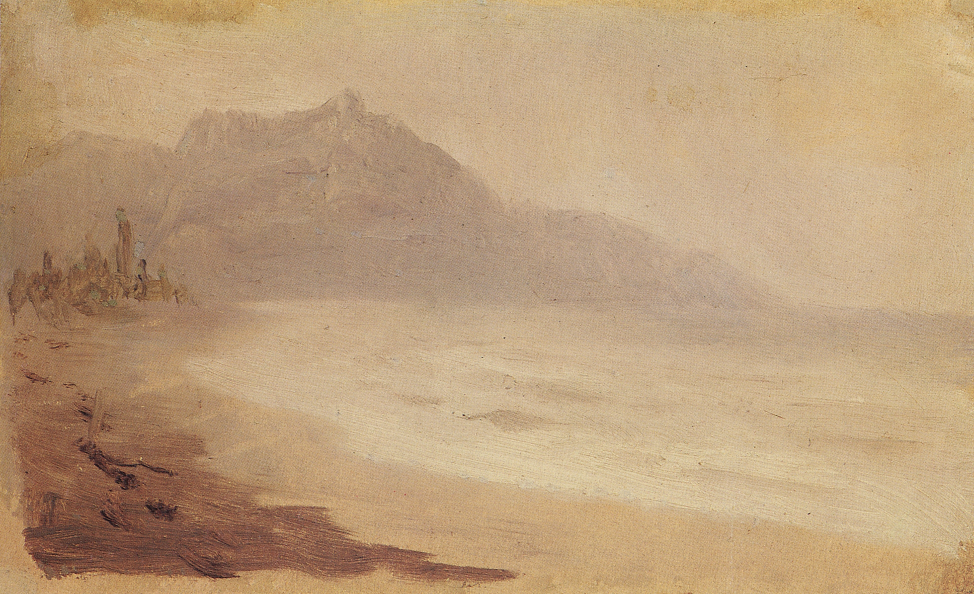 Куинджи. Морской берег. Вид на гору Демерджи. Крым. 1880-е