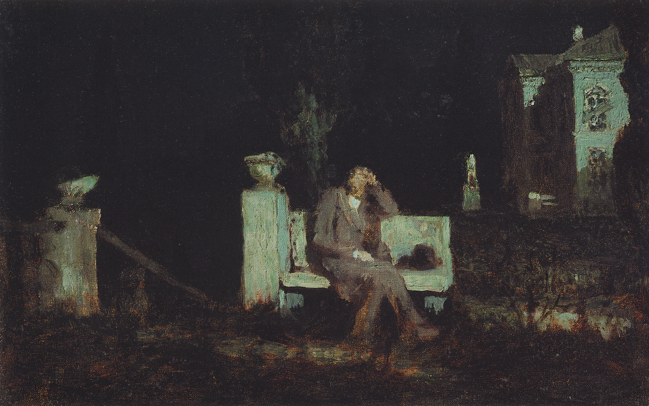 Куинджи. Лунная ночь. Раздумье. 1876-1890
