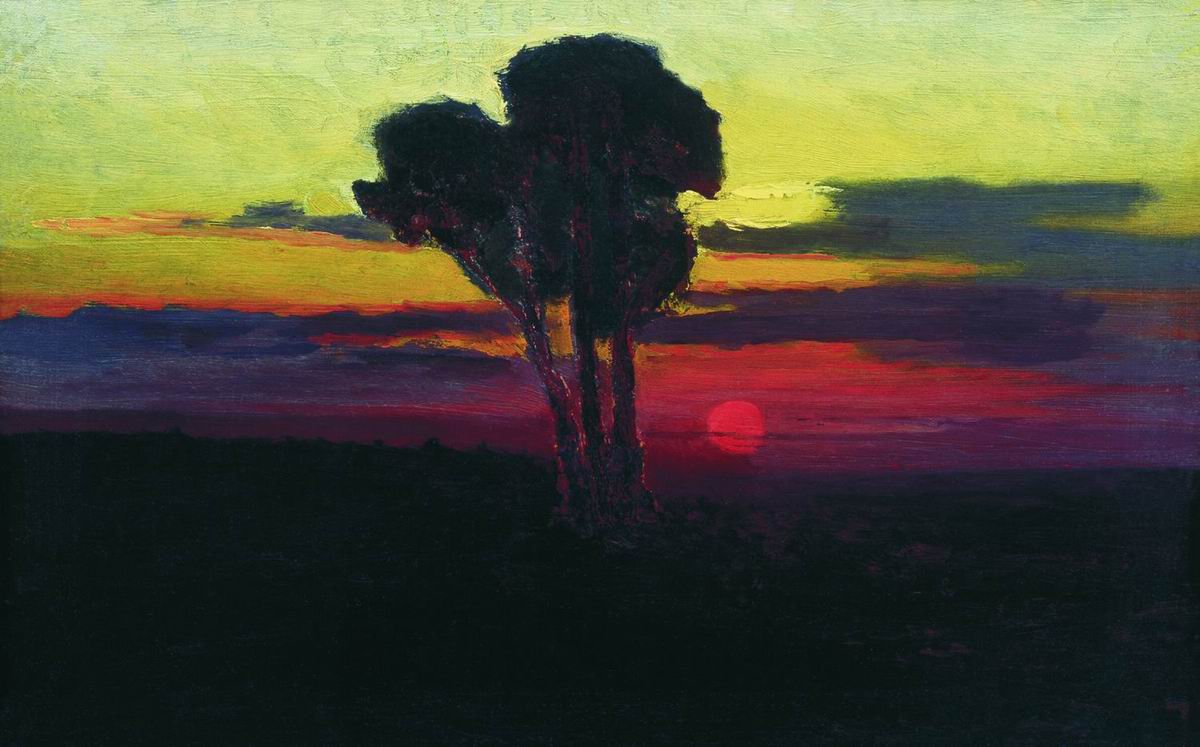 Куинджи. Закат с деревьями. 1876-1890