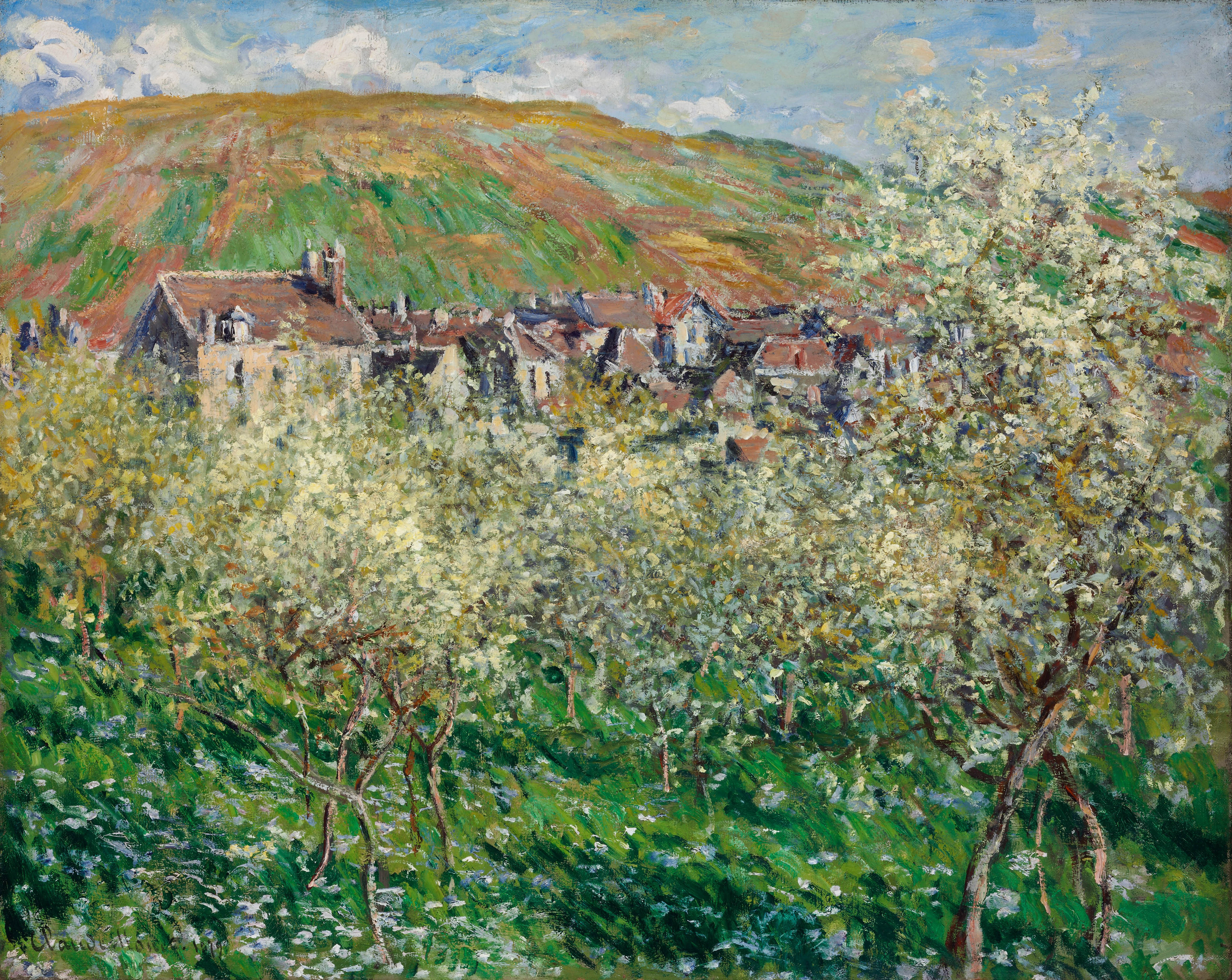 Моне Клод. Цветущие сливовые деревья. 1879