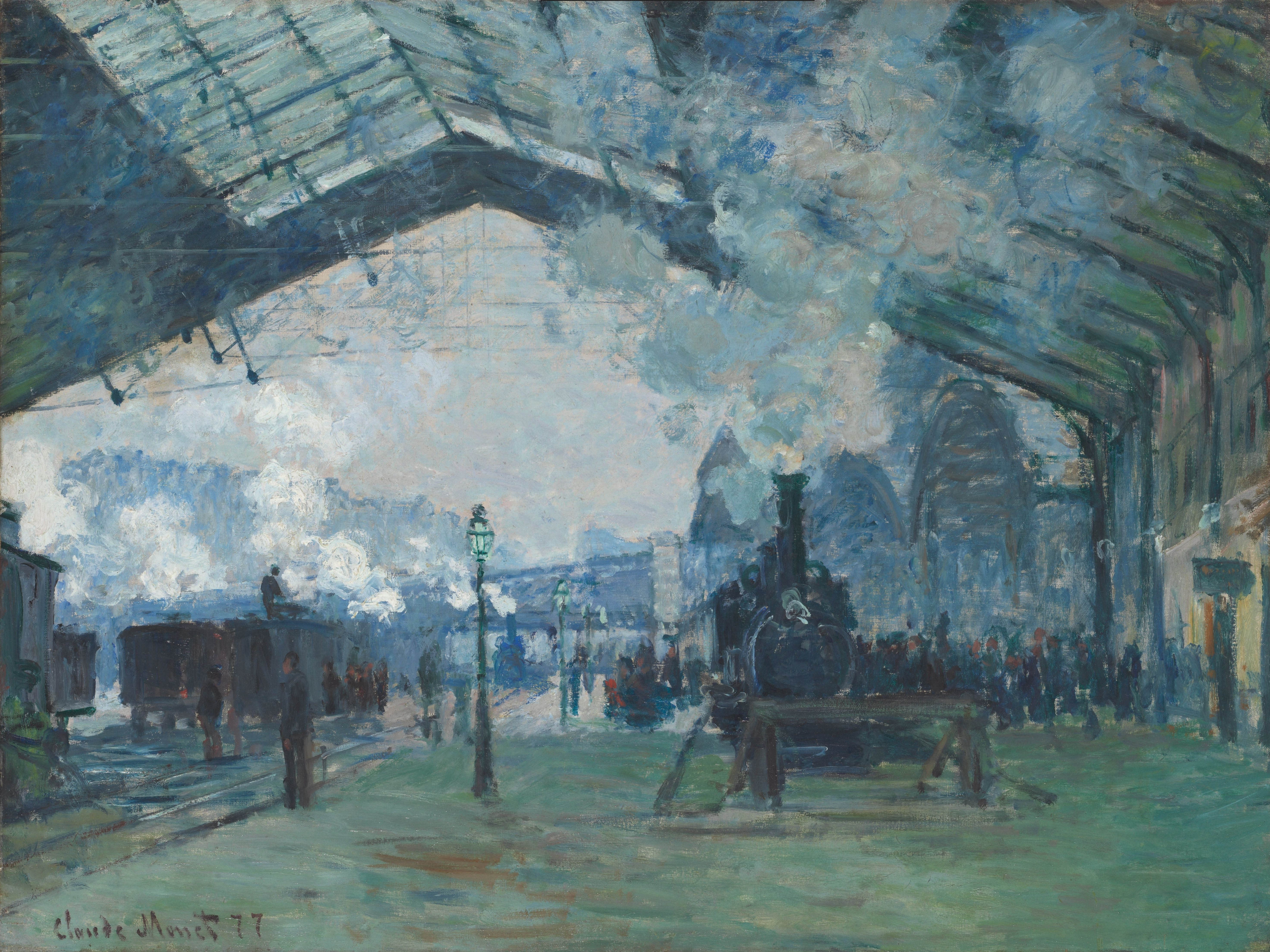 Моне Клод. Прибытие поезда. Вокзал Сен-Лазар. 1877