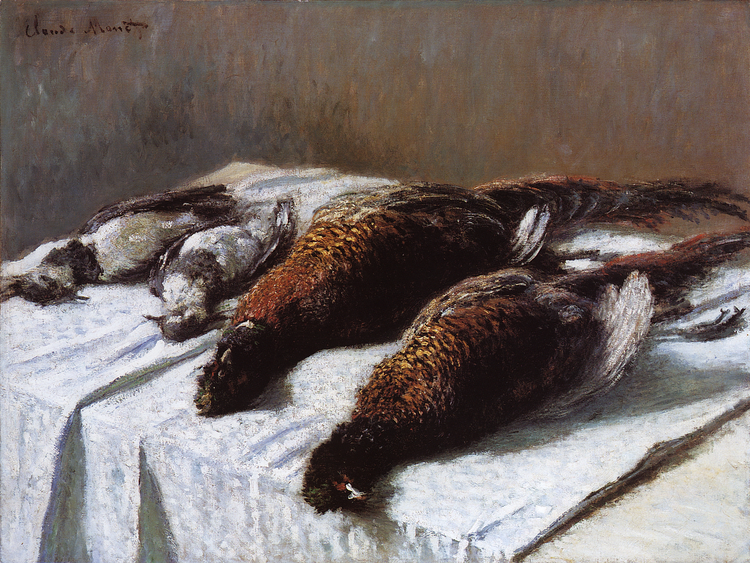 Моне Клод. Натюрморт с фазанами и чибисами. 1880