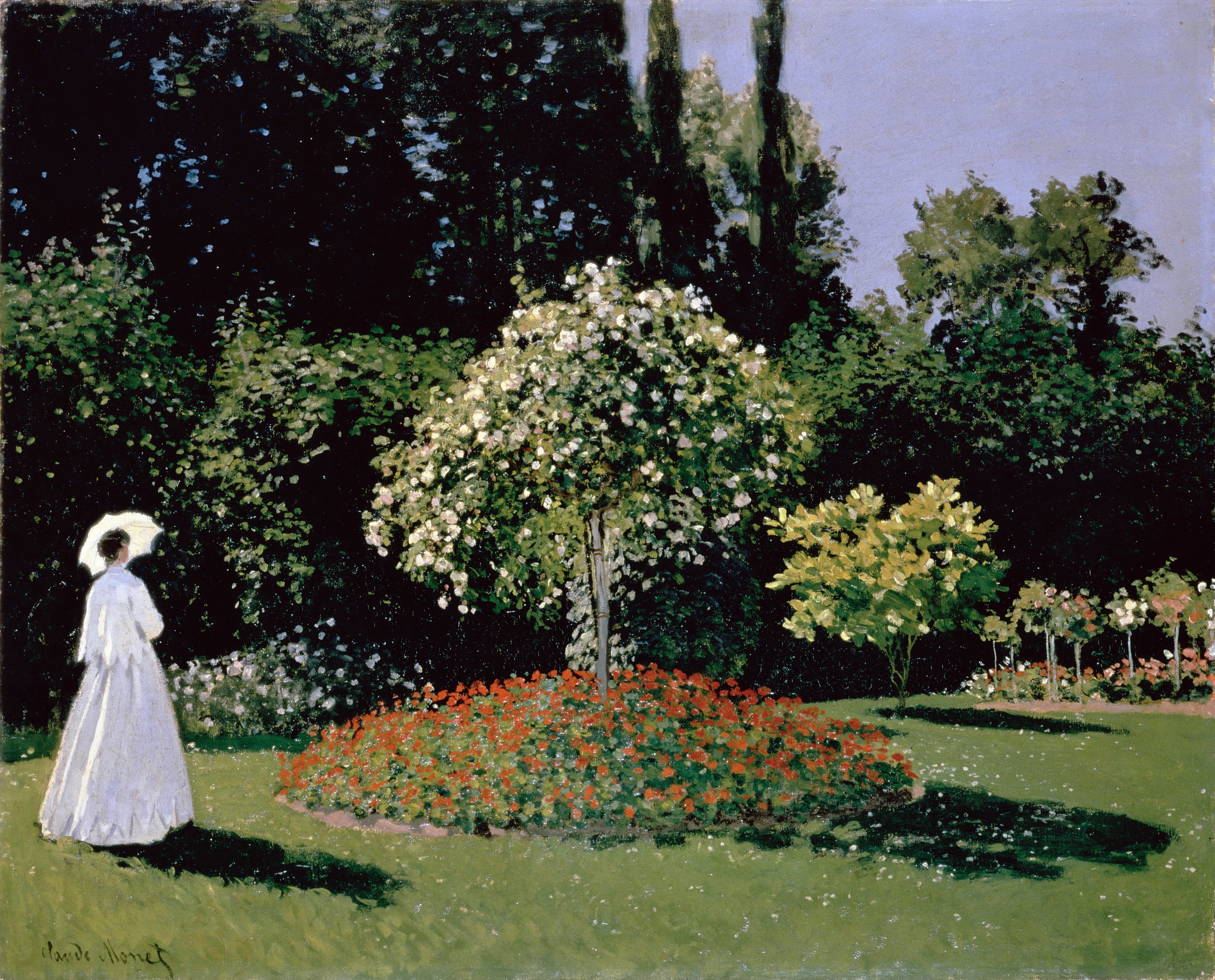 Моне Клод. Дама в саду. 1867