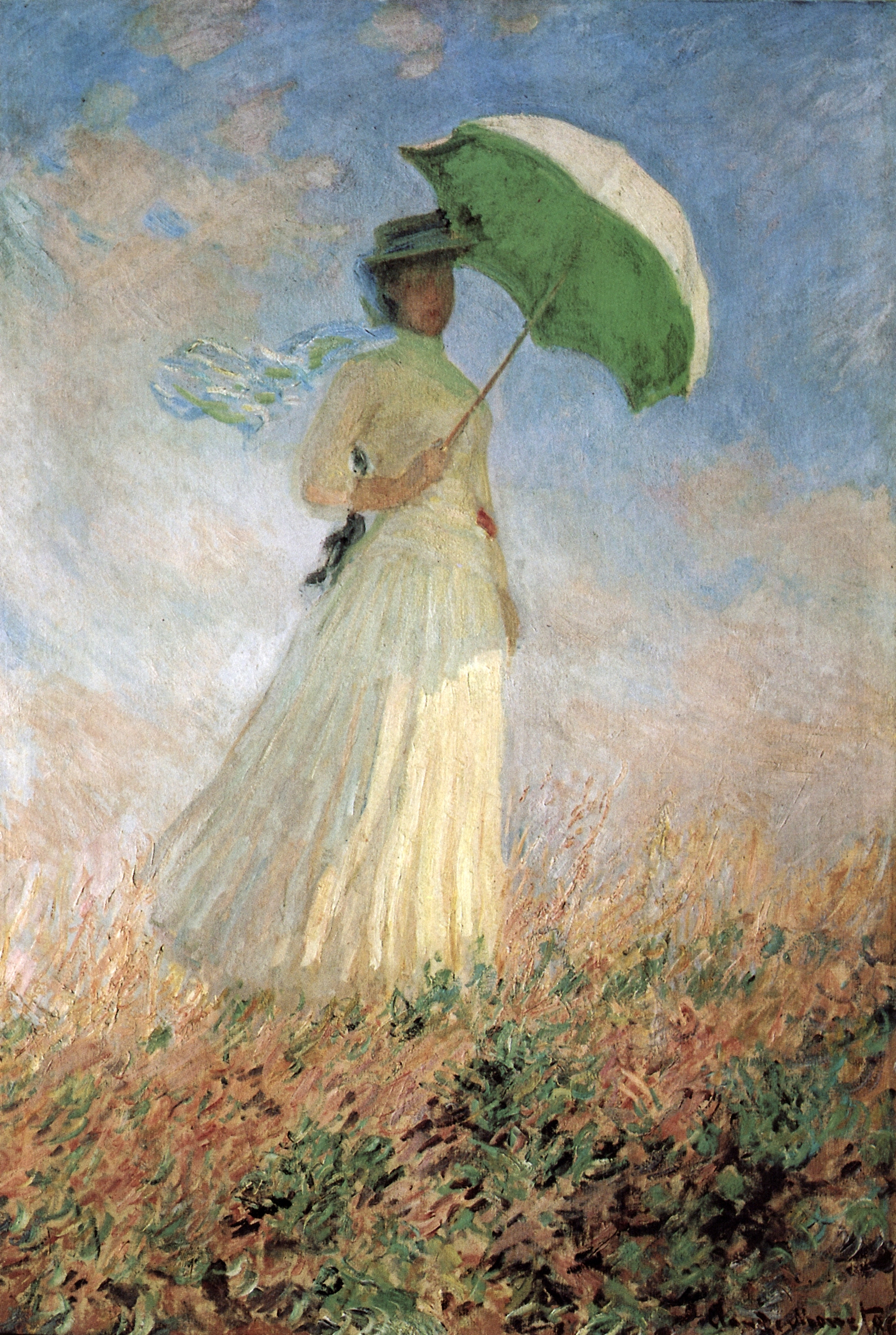 Моне Клод. Дама с зонтиком, повернувшаяся направо. 1886