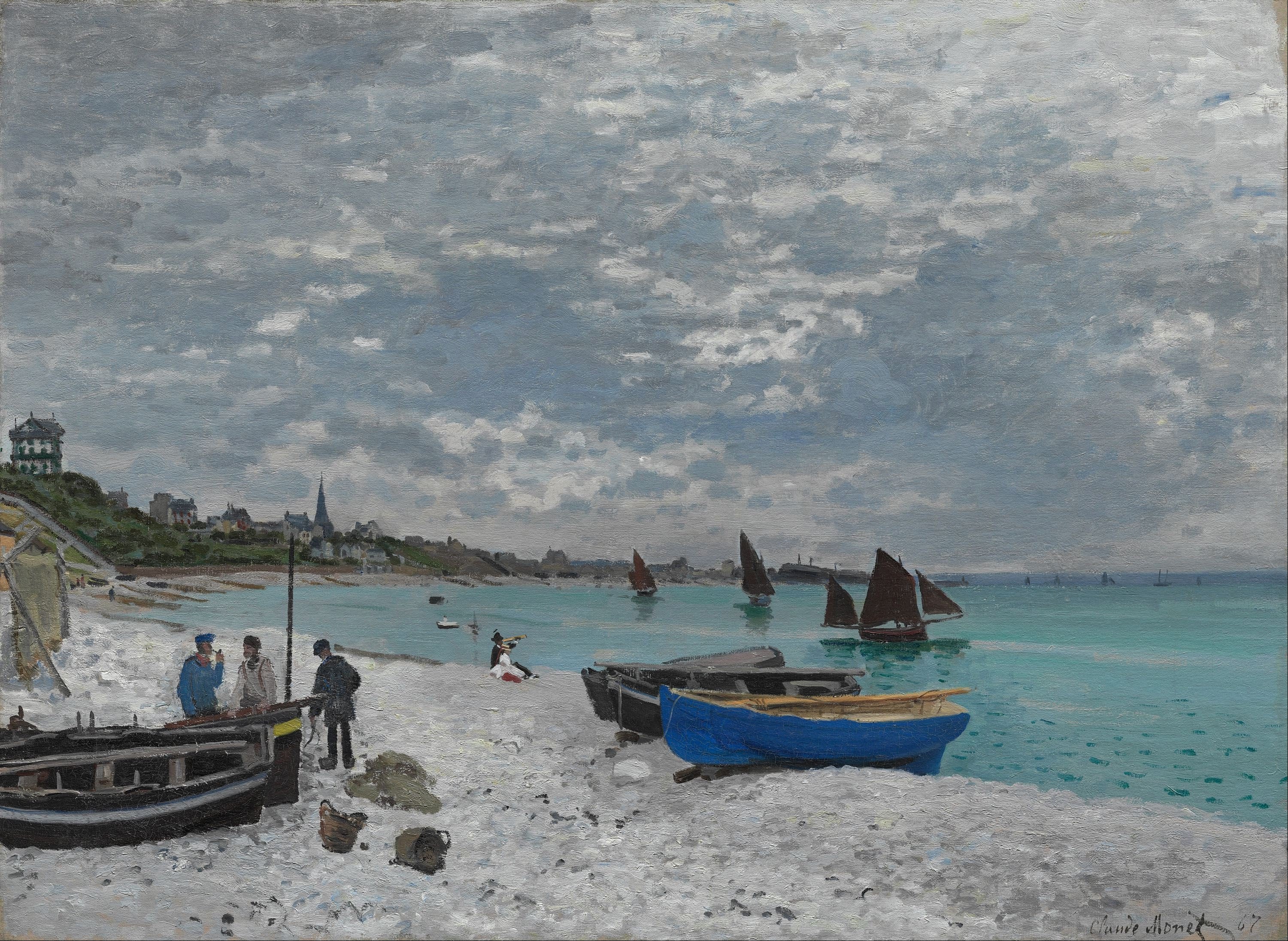 Моне Клод. Пляж в Сент-Адрессе. 1867