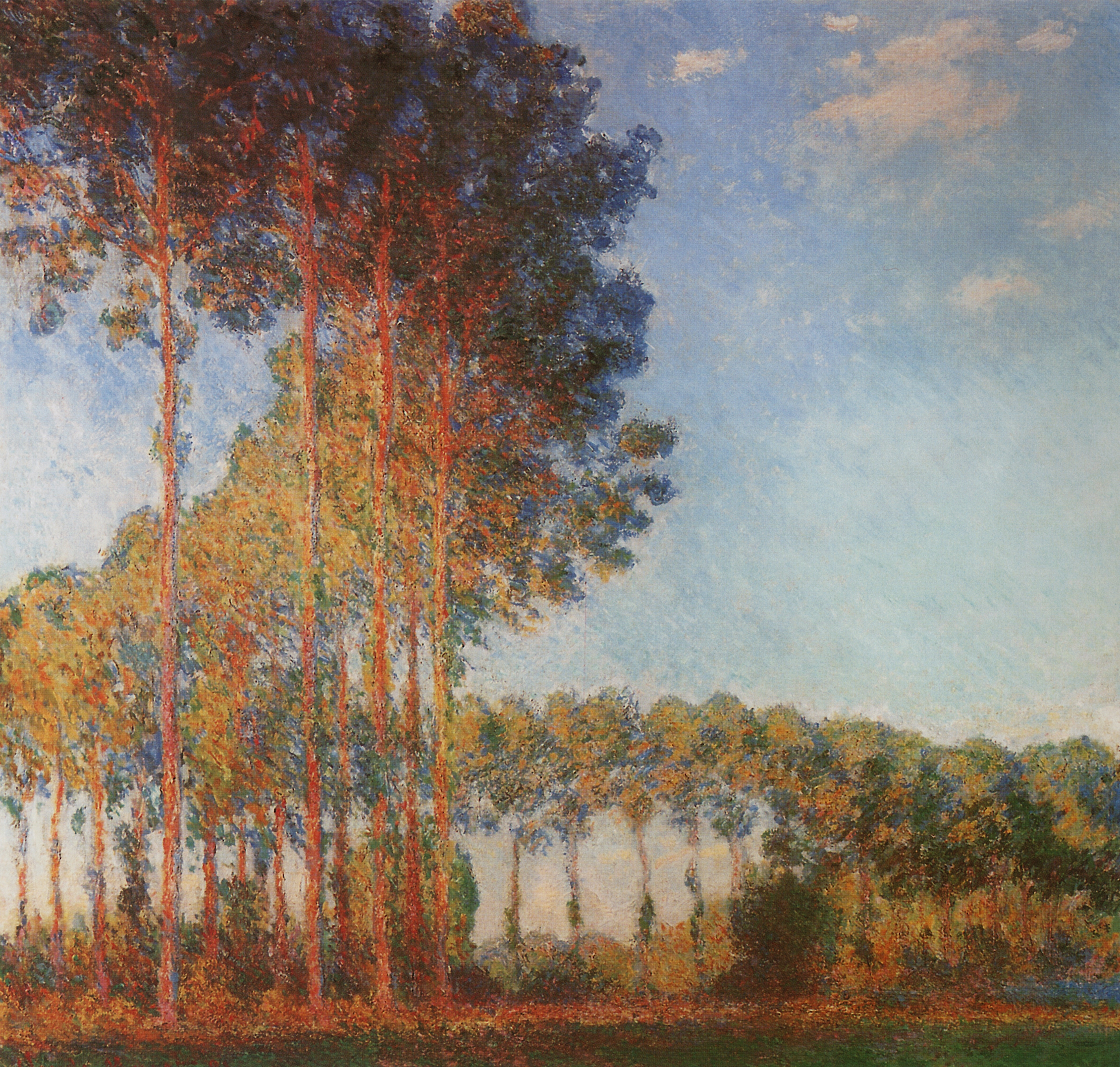 Моне Клод. Тополя на берегу Эпта. 1891