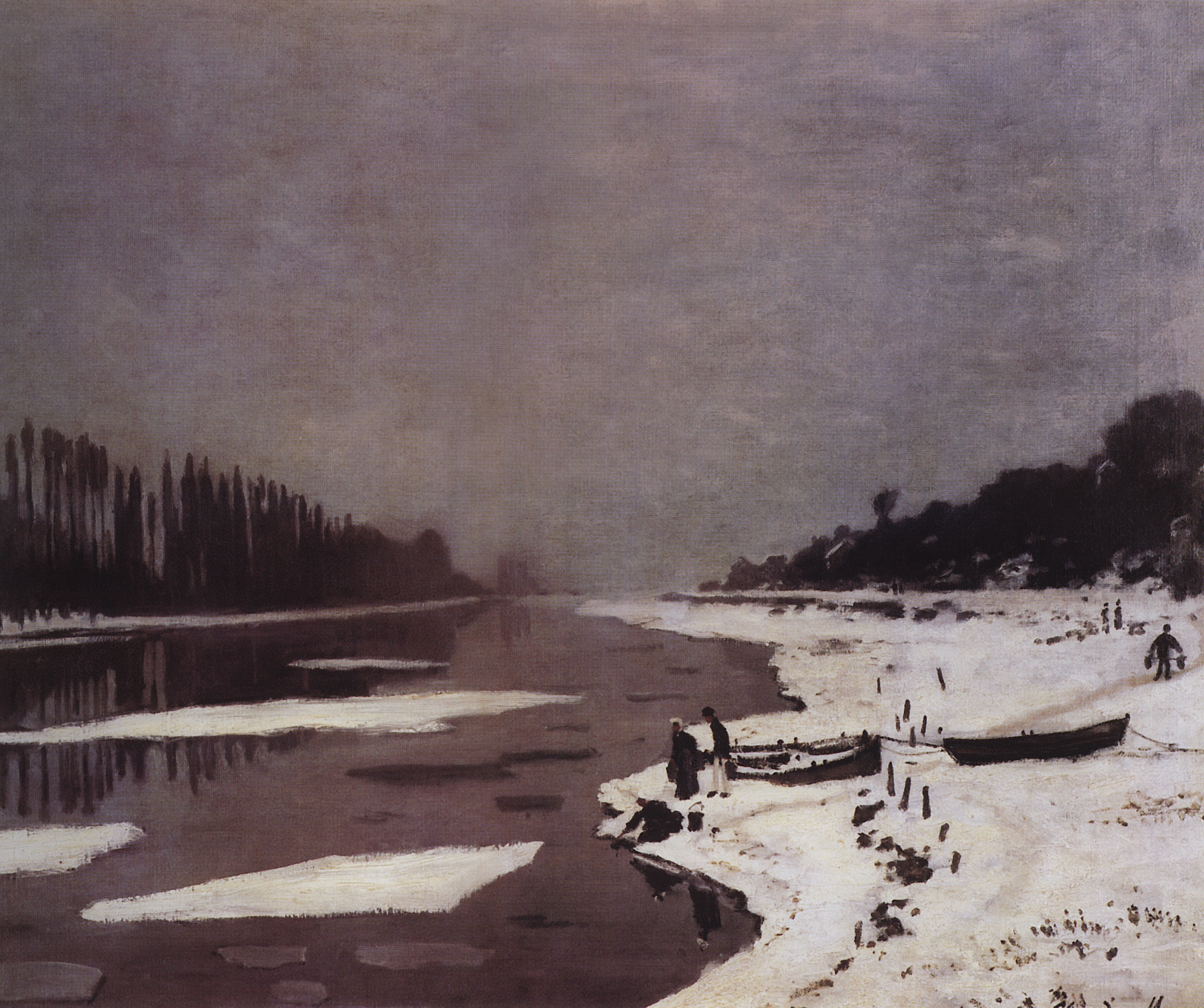 Моне Клод. Ледоход на Сене близ Буживаля. 1867-1868