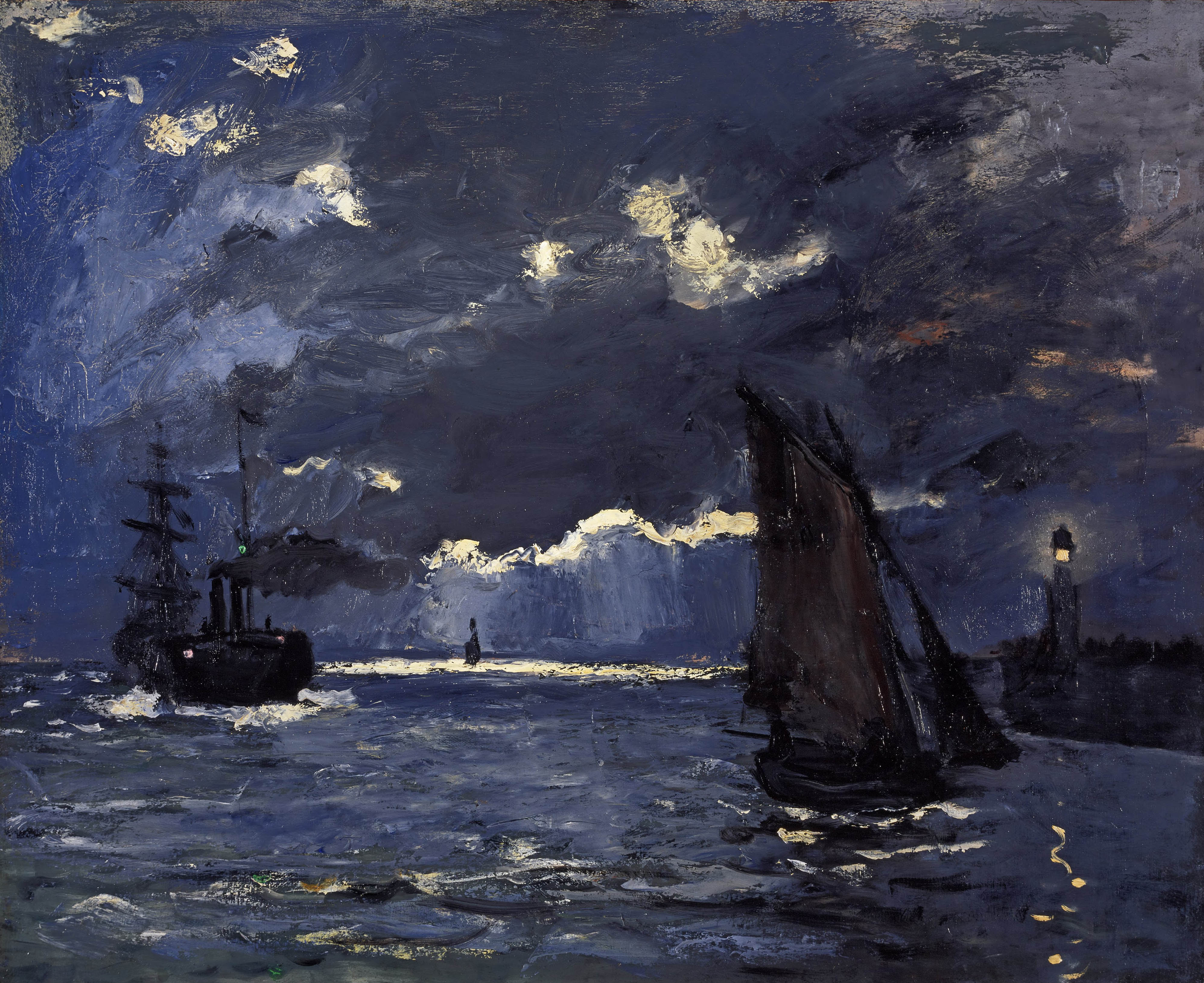 Моне Клод. Ночное море. 1866